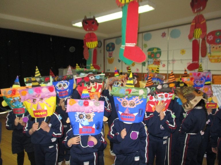 2月 節分豆まき・個人面談・観劇・おもちつき